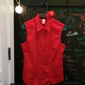 LE3NO Dotted Golf Blouse